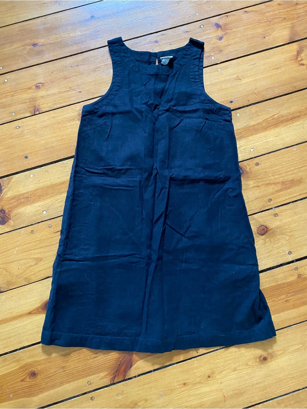 a new day Black Sleeveless linen Shift Dress size Small